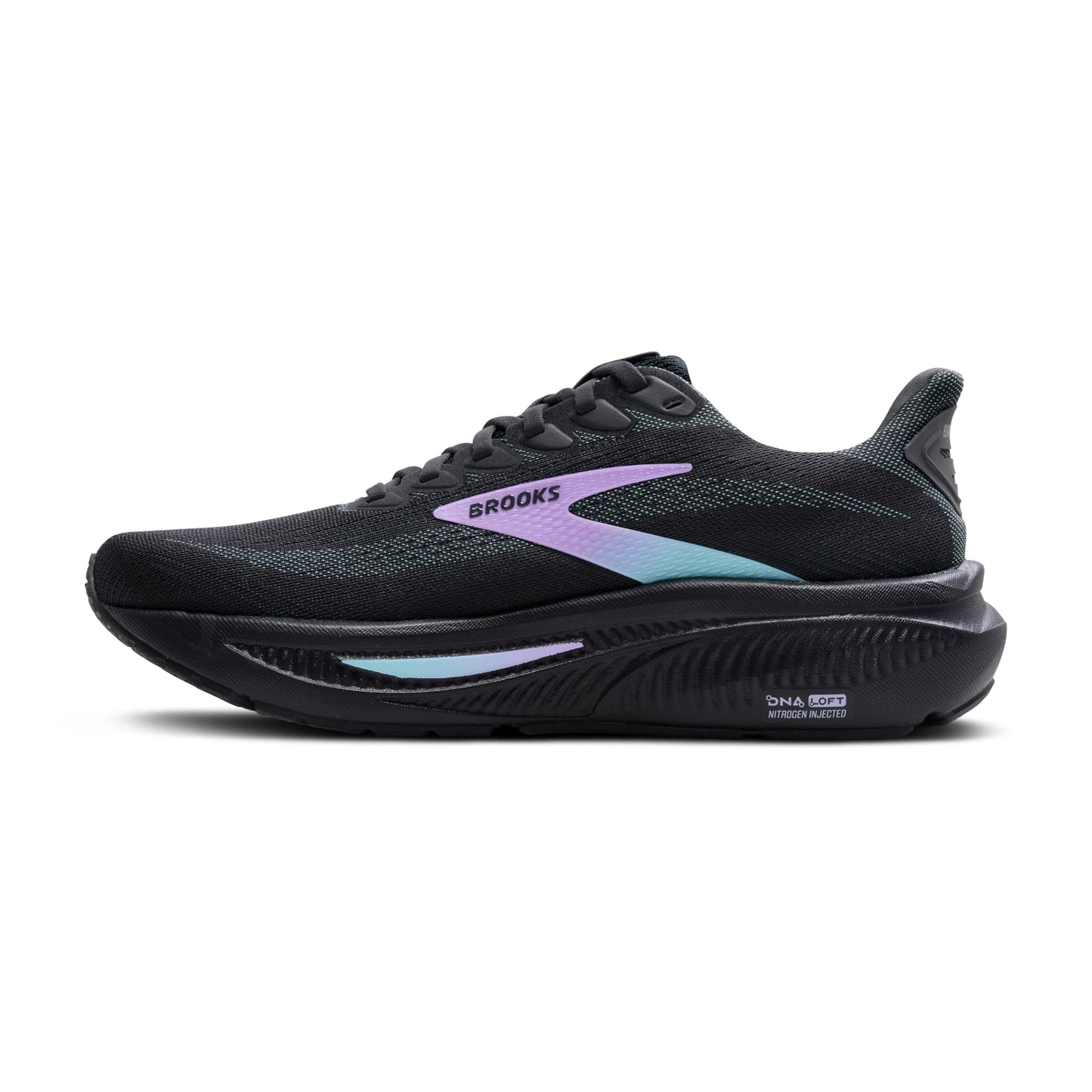 Brooks Women’s Ghost 17 Neutral Running Shoe - Grey/Clearwater/Purple - 11 Medium