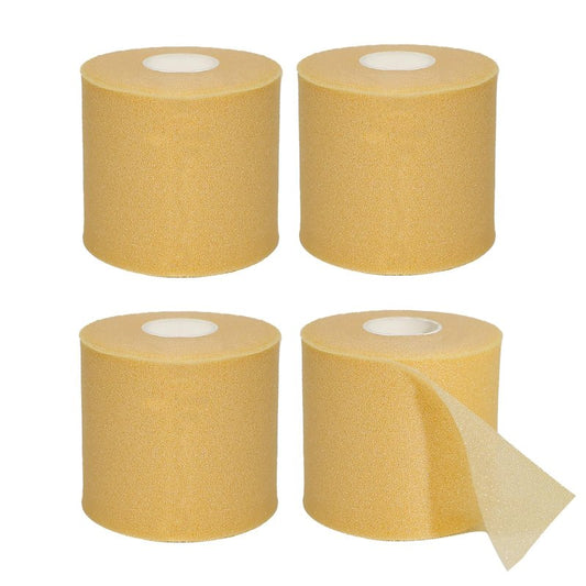 Dimora Pre Wrap Athletic, 4 Rolls Prewrap Headband for Hair, 120 Yards Foam Underwrap Athletic Tape, Best Padding for Underneath Sports Tape, 2.75 Inches x 30 Yards - Beige