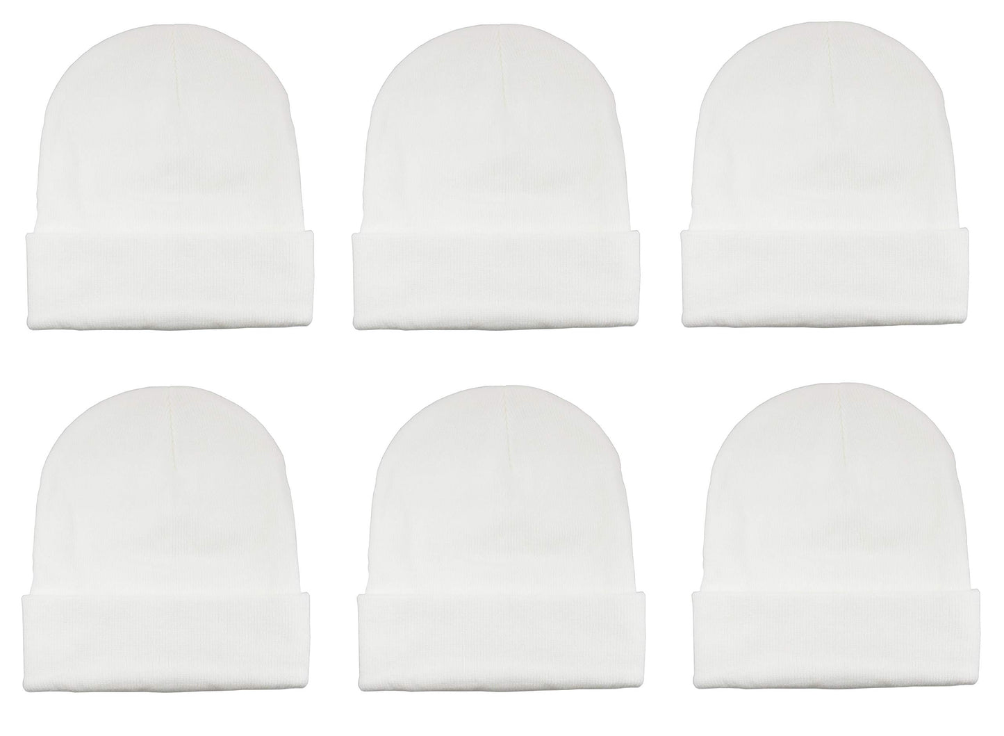 Gelante Unisex Knitted Winter Beanie Hat 6 Pcs -20-2040-White-6PC