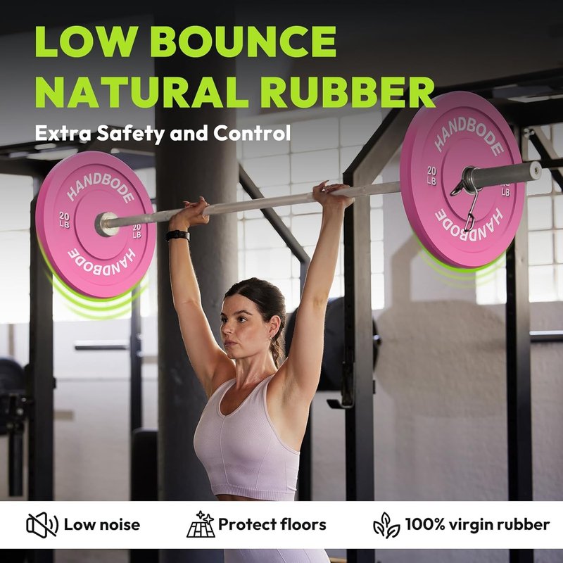 2-Inch Olympic Bumper Weight Plates Set - High Bounce Rubber Plates for Home Gym | 45-300lb Options