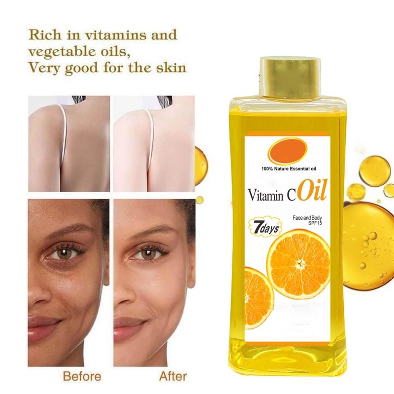 300ml Vitamin C Oil for Skin Brightening - Organic Vitamin C Oil for Face & Body - Soft 7 Body Oil, Moisturizing