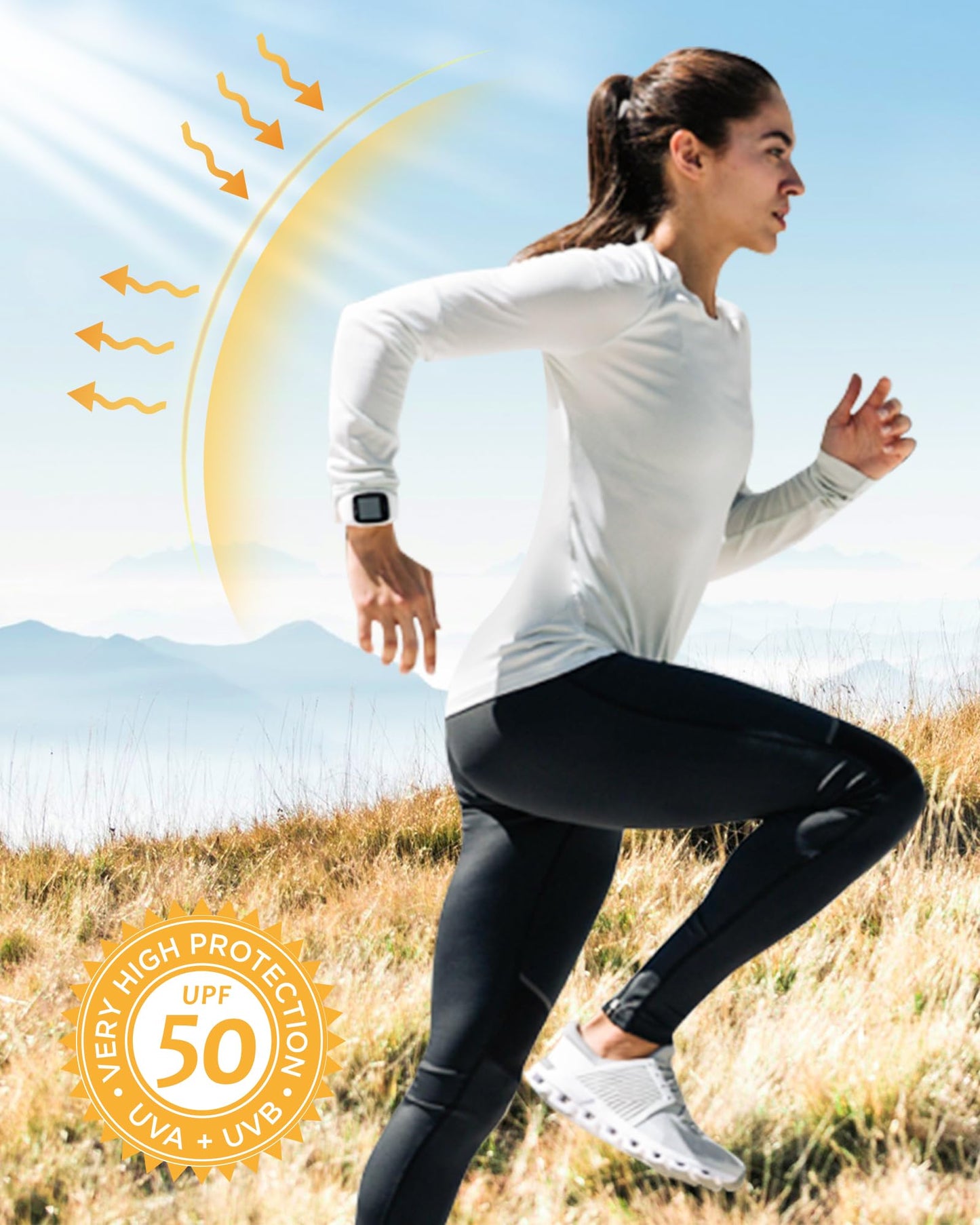 isnowood Womens Long Sleeve Rash Guard, 2 Pack UV UPF 50+ Sun Protection Shirts, Quick Dry Tops for Swimming Workout Hiking Running