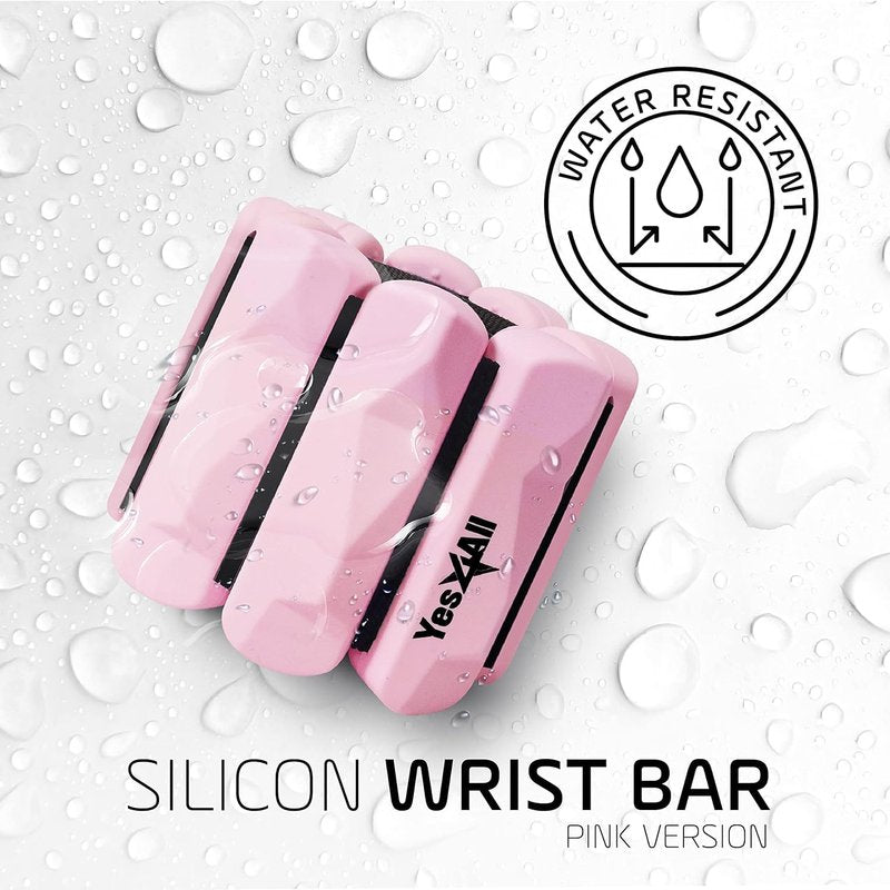 Yes4All Wrist & Ankle Weights, Adjustable Silicone Ankle weights for Women Men Home Gym Workout, Yoga, Dance, Cardio, Pilates, Aerobics, Walking and Running, Pink - (1lbs x2)