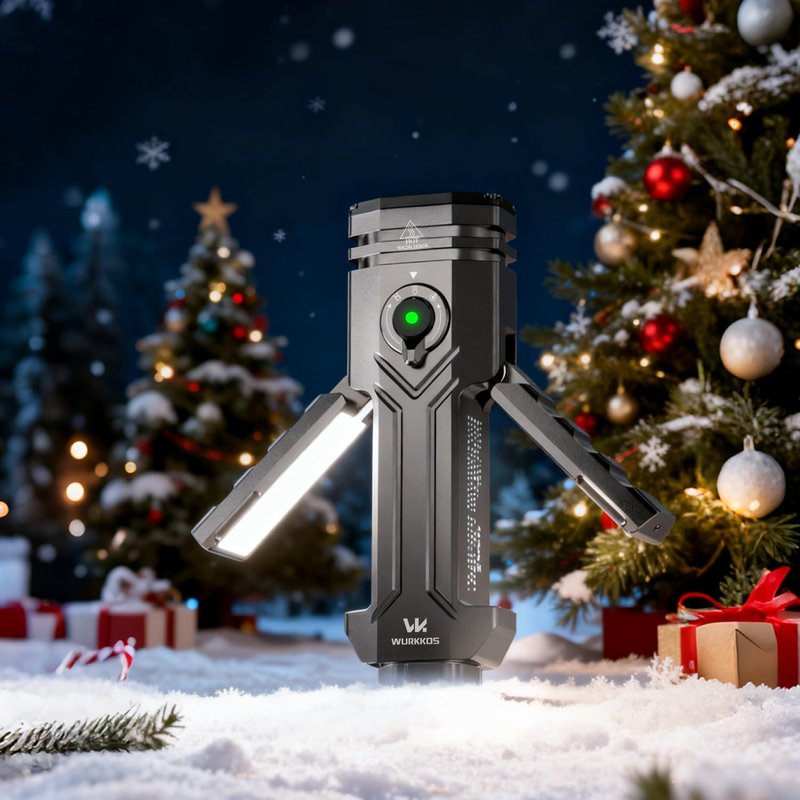 Wurkkos HD02 Flat LED Flashlight, Magnetic Deformation, 3200 Lumens, 5000 mAh Rechargeable, 3000K-6500K, Four-Light Sources, Folding Wing Lighting/Spotlight/UV Light/Green Light/MagneticTail,IPX6