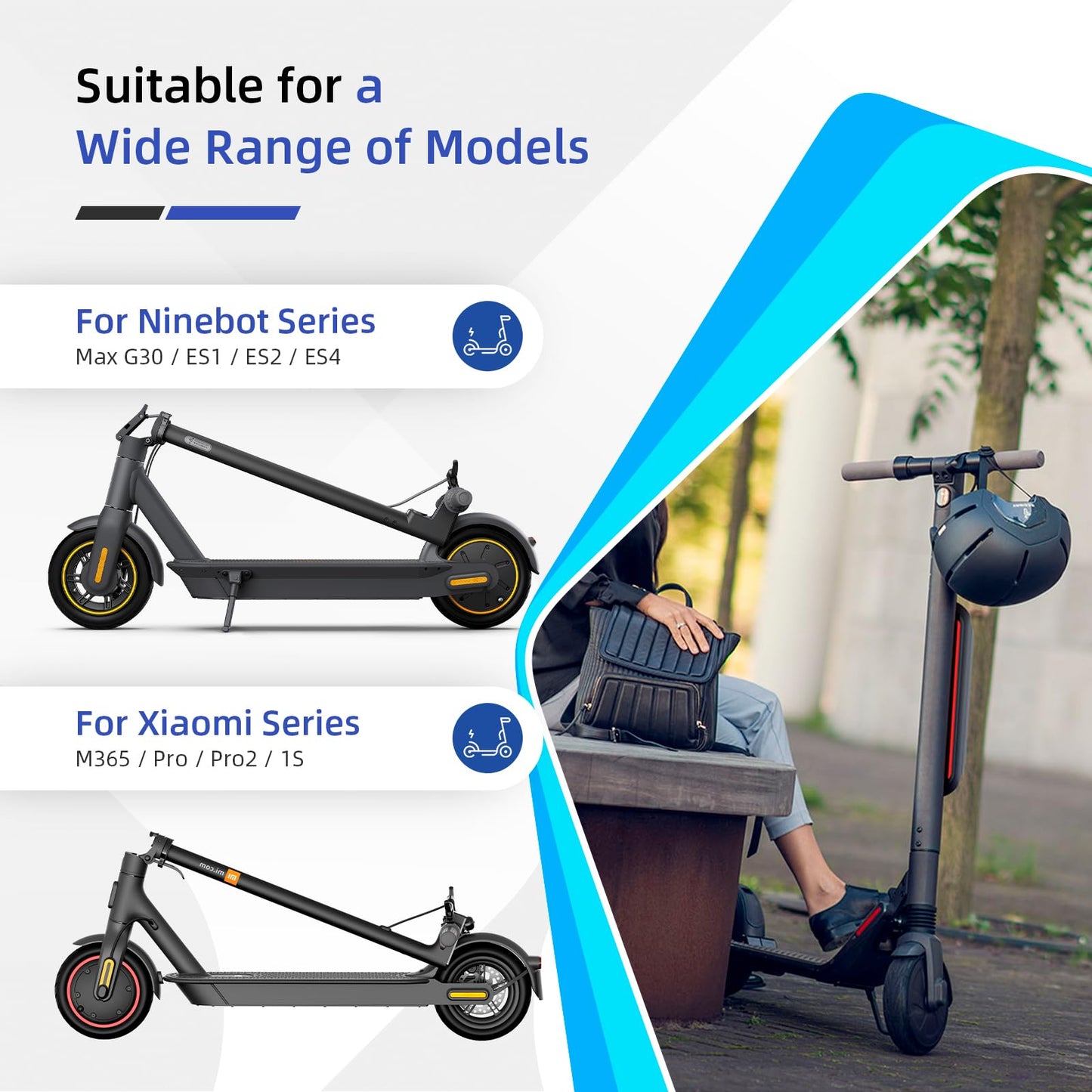 ulip E Scooter Turn Signal, USB Rechargeable Scooter Handle Grips,Smart Handlebar Warning Light with Remote Control, Waterproof Compatible with XIAOMI M365/Pro2/1S Ninebot G30/ES1/ES2/ES4