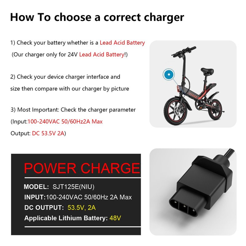 KQI23 KQi2 KQi1 53.5V 2A Pro Scooter Charger for NIU KQi Air/Air X & KQi3/Pro/Sport/Max & KQi2 Pro & KQi1 Pro