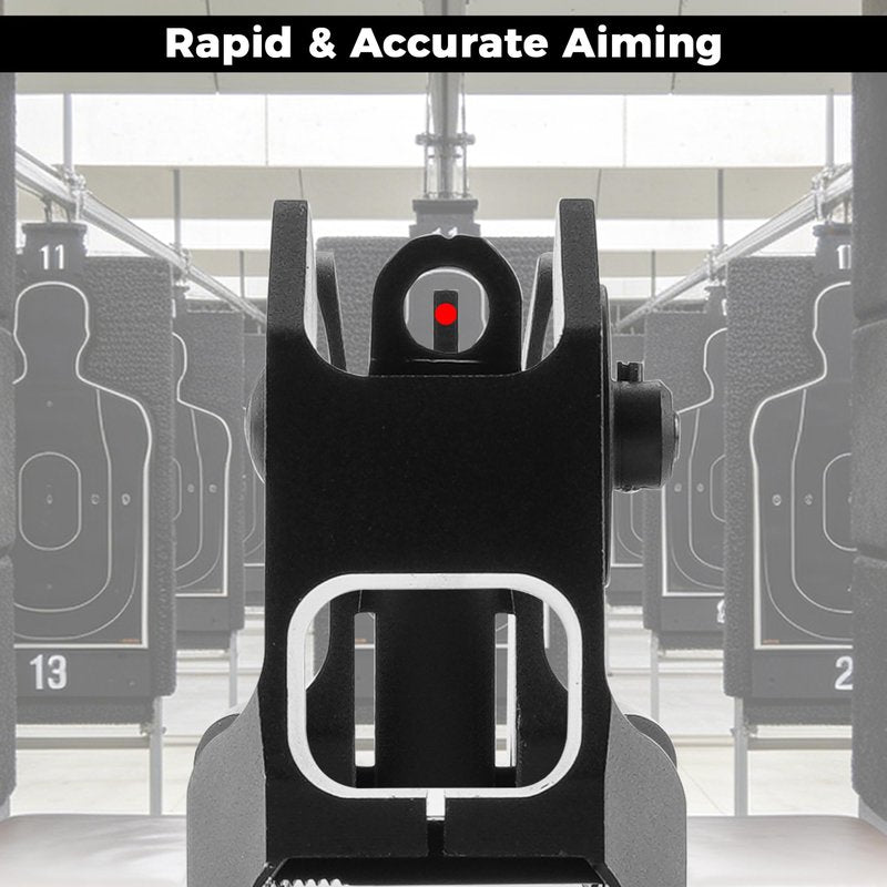 TFFUAM Tactical Fixed Front Rear Iron Sight Combo Set Rapid Transition Backup Sights for Picatinny Weaver Rail Mount Black