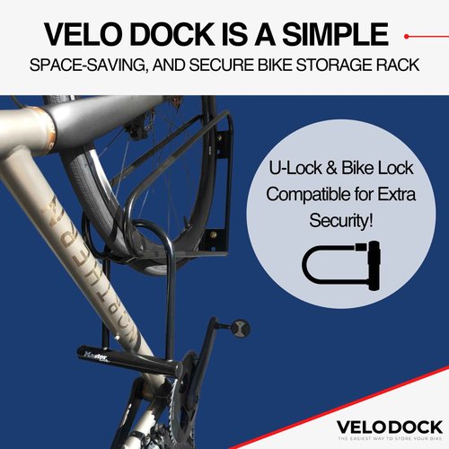 No Lift Premium Heavy Duty Vertical Bike Storage - Simple & Secure Wall Mounted Rack - Garage & Commercial Use - Road & Mountain Bikes