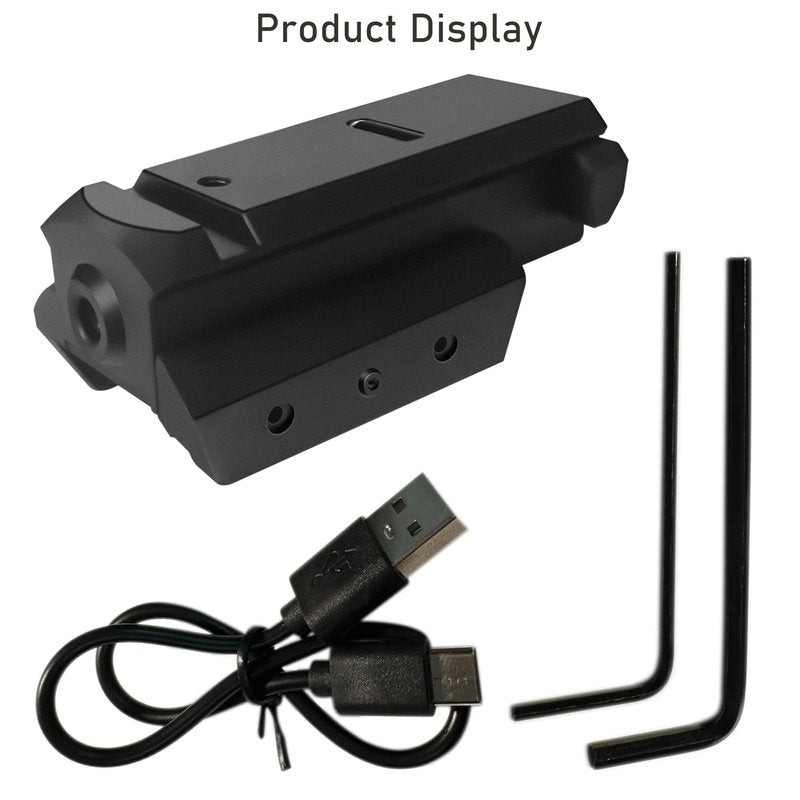 MOSANDON Rechargeable Red/Green Beam Laser Sight, Compact Tactical Low Profile Sight Laser Compatible with 20mm Picatinny Mount for bb Gun Pistol Handgun Rifle for Hunting (Red Laser)