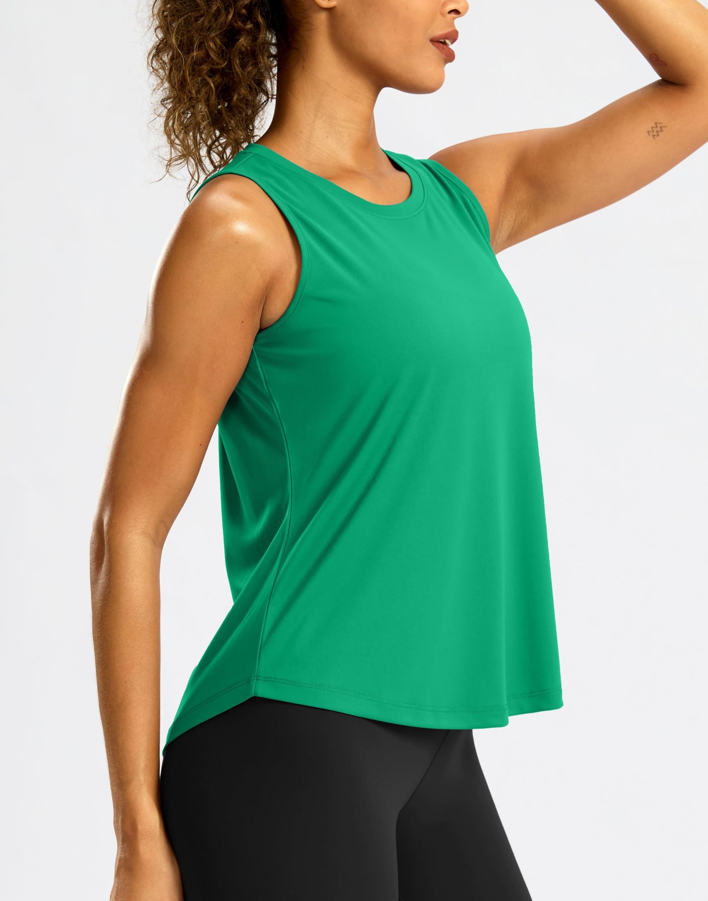 G Gradual Workout Tank Top for Women Sleeveless Athletic Yoga Tops High Neck Quick Dry Running Tennis Sports Shirts for Women(Green,M)