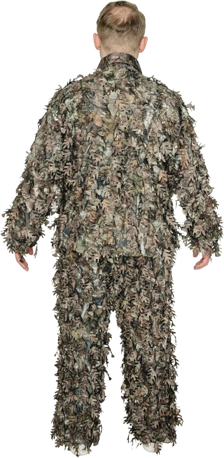 QuikCamo 3D Leafy Camo Ghillie Suit - Breathable Mesh for Turkey Hunting | Snaps & Zippered Pockets