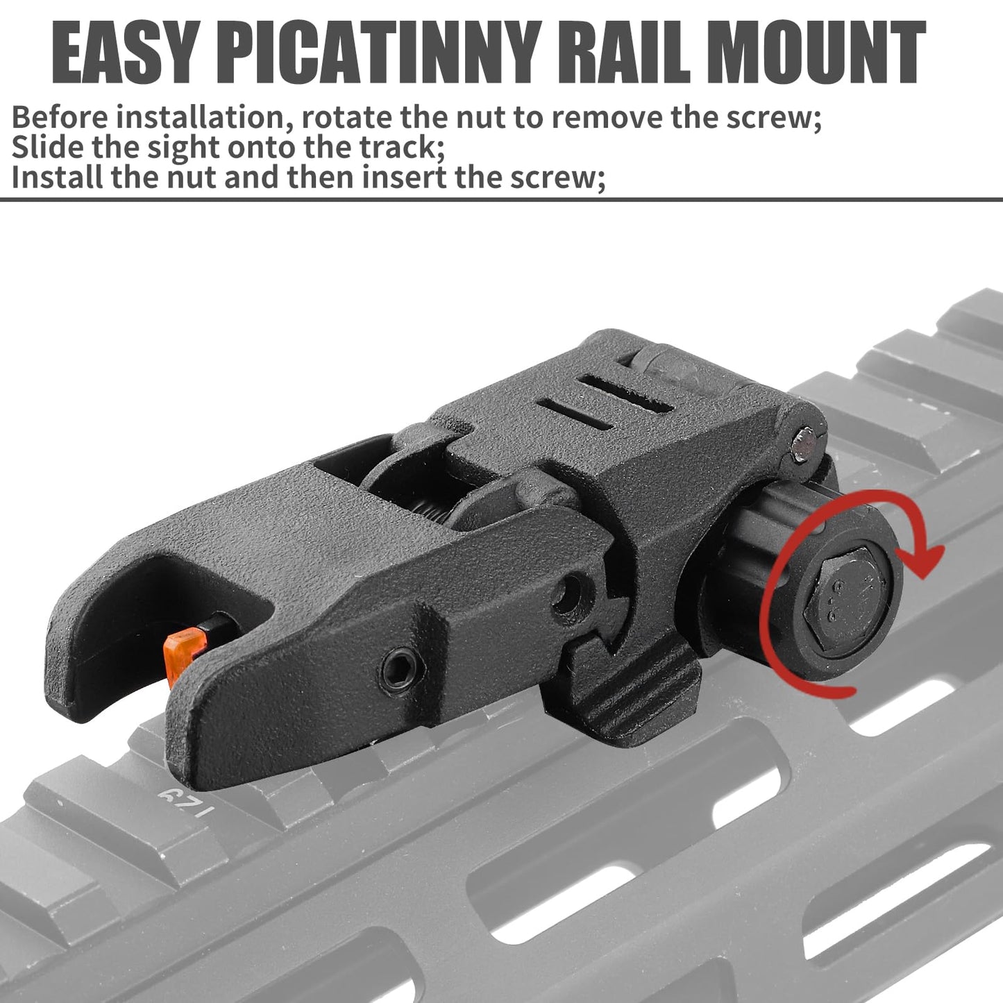 LXYYM Flip Up Sight Front and Rear Flip Lightweight Sights,with Green Red Fiber Optics Dots, Mounted on Any Picatinny Rail