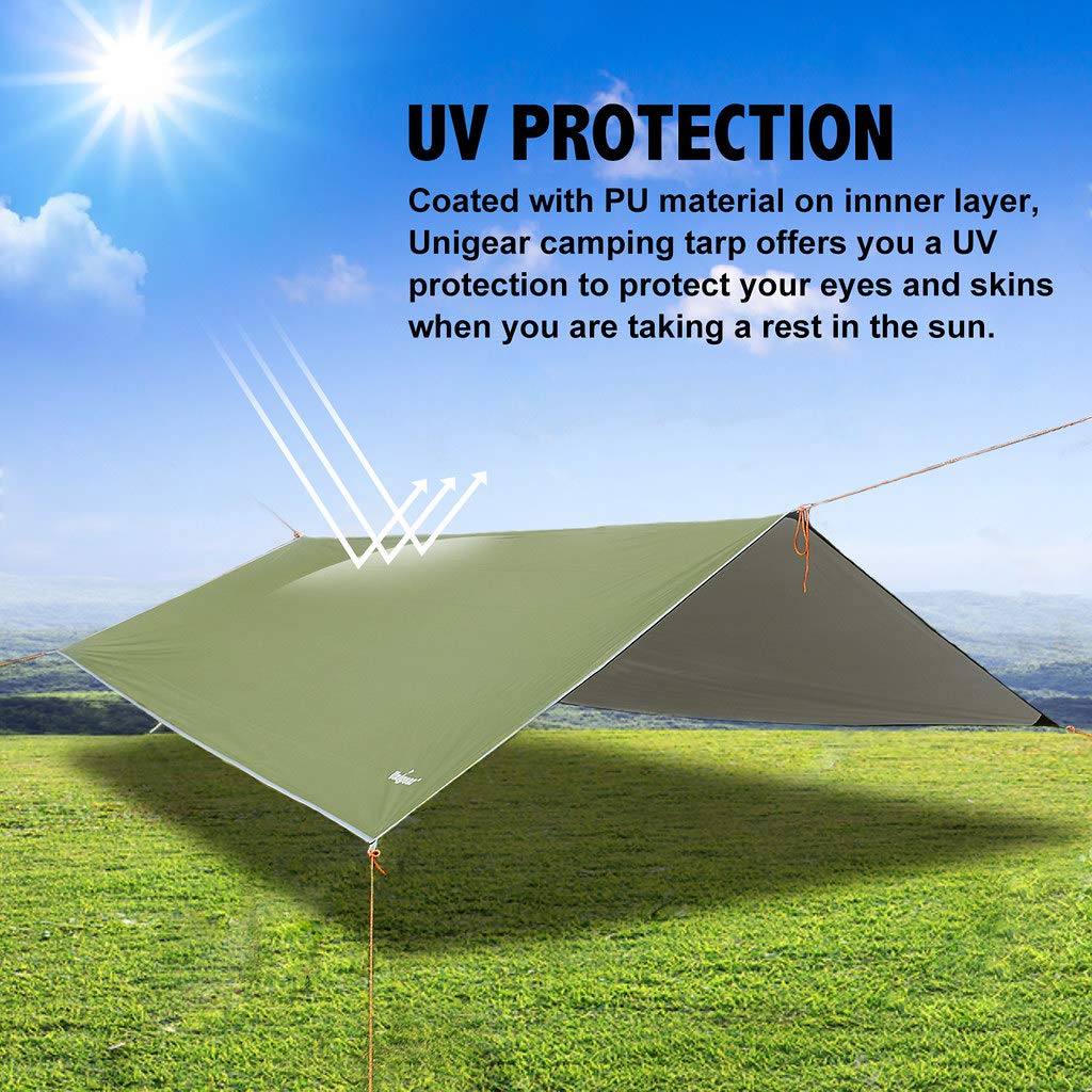 Unigear Hammock Rain Fly Waterproof Tent Tarp,13.1x9.8ft, UV Protection and PU 3000mm Waterproof, Lightweight for Camping, Backpacking and Outdoor Adventure