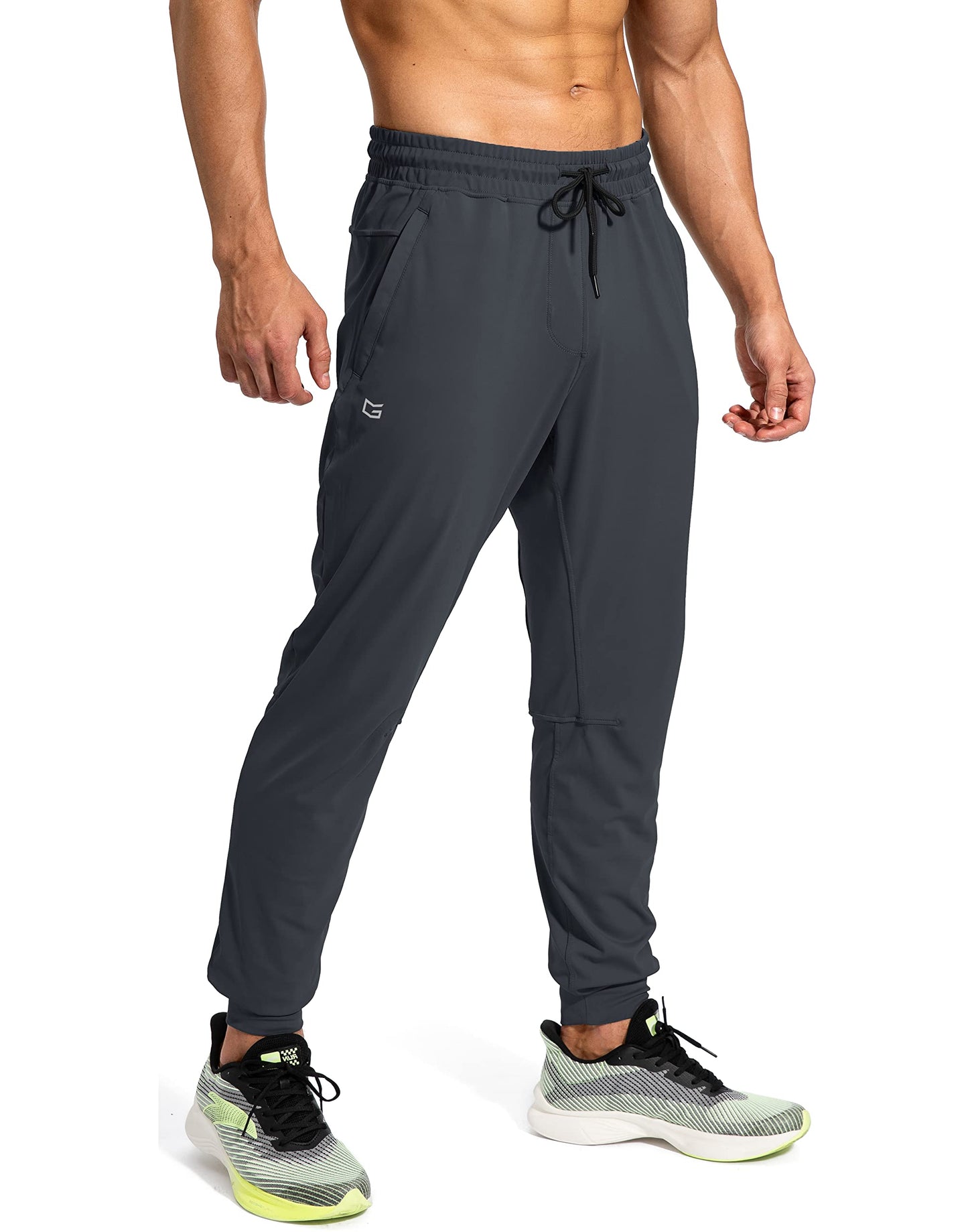 G Gradual Men's Sweatpants with Zipper Pockets Athletic Pants Traning Track Pants Joggers for Men Soccer, Running, Workout(Grey,M)