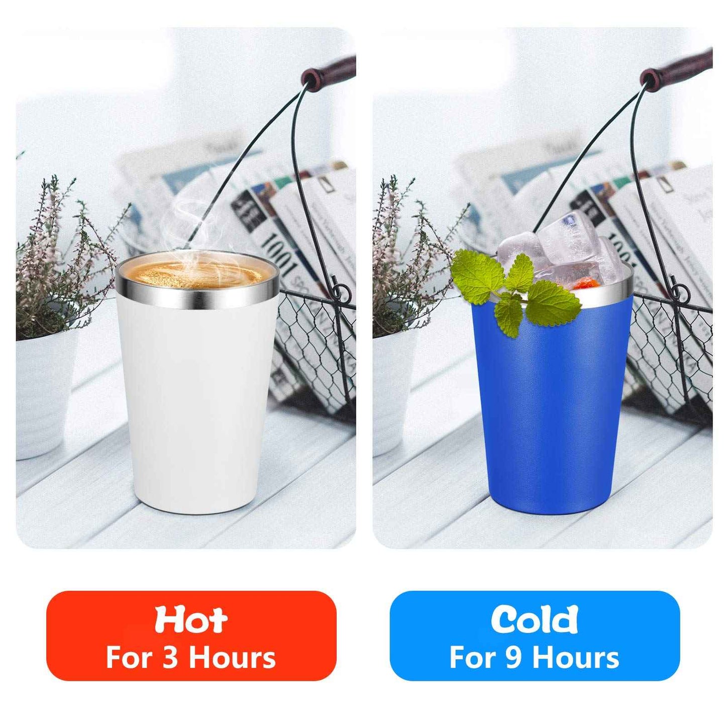 VEGOND 12oz Tumbler Stainless Steel Tumbler bulk Vacuum Insulated Double Wall Travel Tumbler with Lid and Straw Reusable Tumbler, White 12 Pack