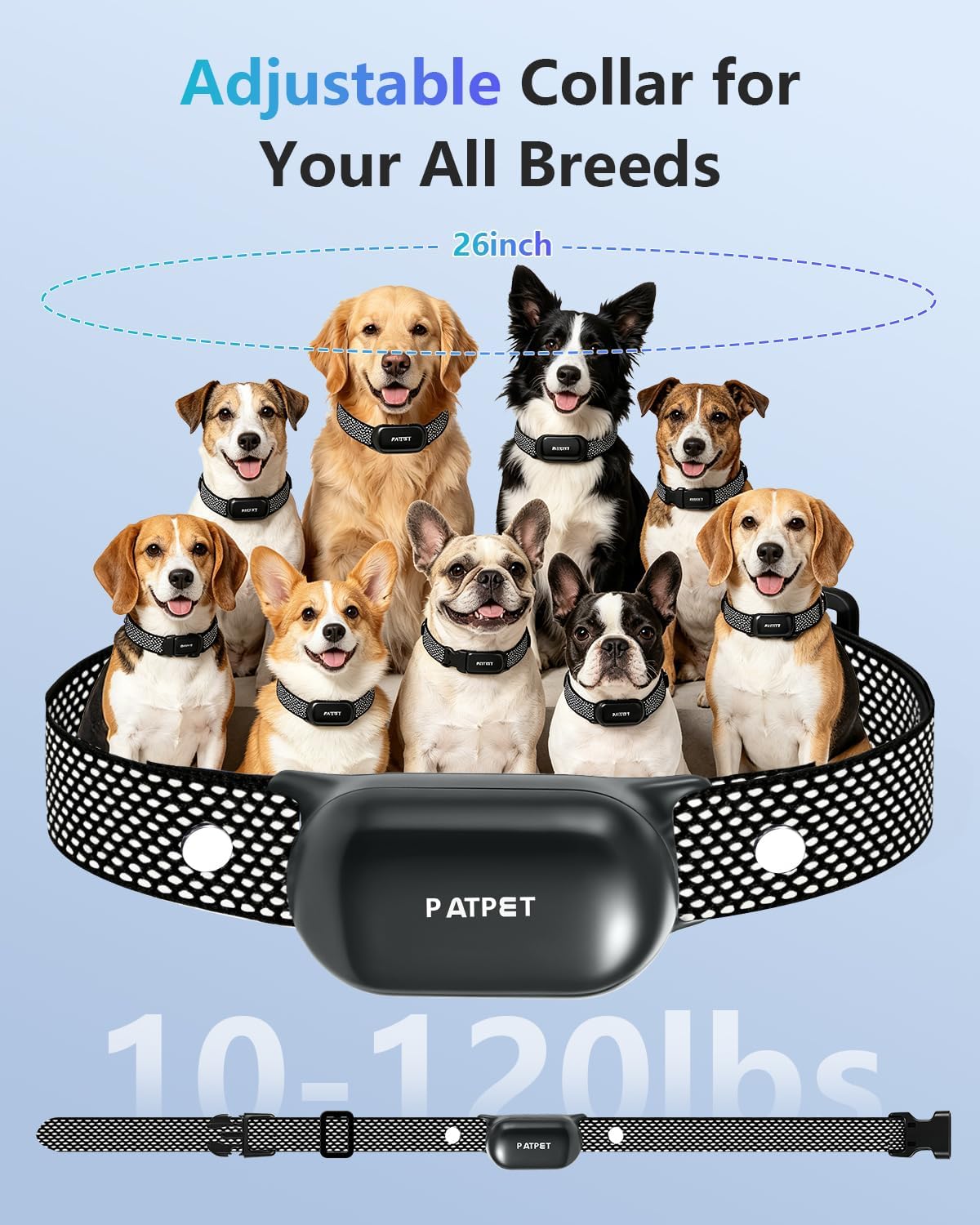 PATPET Dog Training Collar - 4000FT Remote Shock Collar, IPX7 Waterproof | 4 Training Modes for All Dog Sizes (Dark Grey)