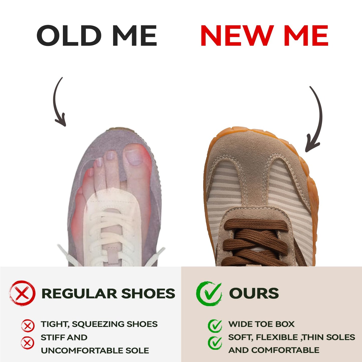 Barefoot Shoes Women Casual Sneakers,Wide Toe Box Shoes Women Zero Drop Barefoot Shoe Men,Minimalist Trail Running Shoe,Non-Slip Lightweight Breathable Comfortable Fashion Walking Hiking Shoes Unisex
