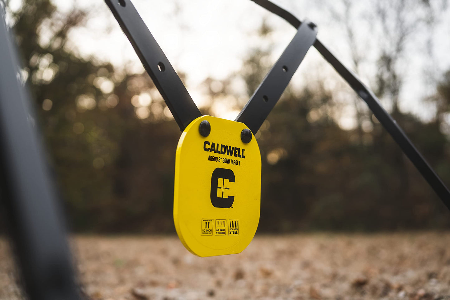 Caldwell Portable Range Kit with 8” AR500 Gong Target, Durable XL Straps, and Steel Target Stand for Easy Range Setup and Transport