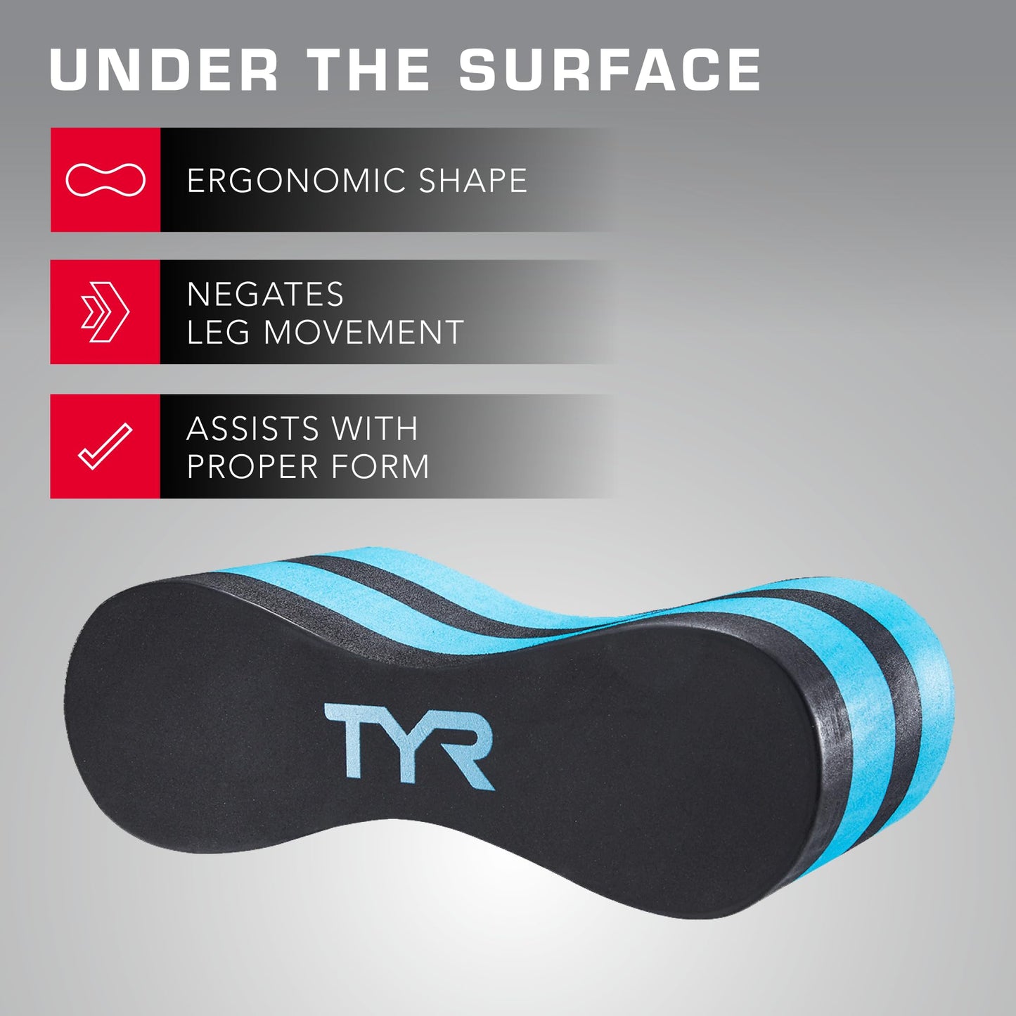 TYR Junior Pull Float - Pull Buoy Leg Float for Swim Training - Isolates Legs for Upper Body Strength and Technique - Swimming Exercise Equipment for Children, Young Adults