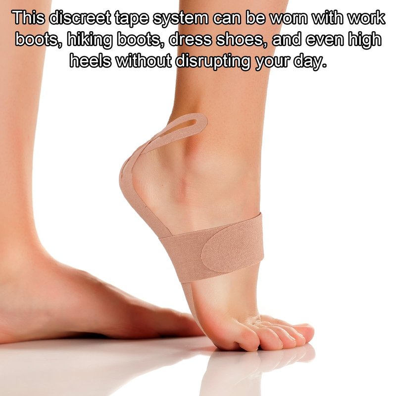 40pcs Kinesiology Feet Tape Set, Breathable Pre-Cut Kinesiology Arch and Sole Tape for Boots Hiking Boots Dress Shoes Providing Long-Lasting Support(Skin Color)