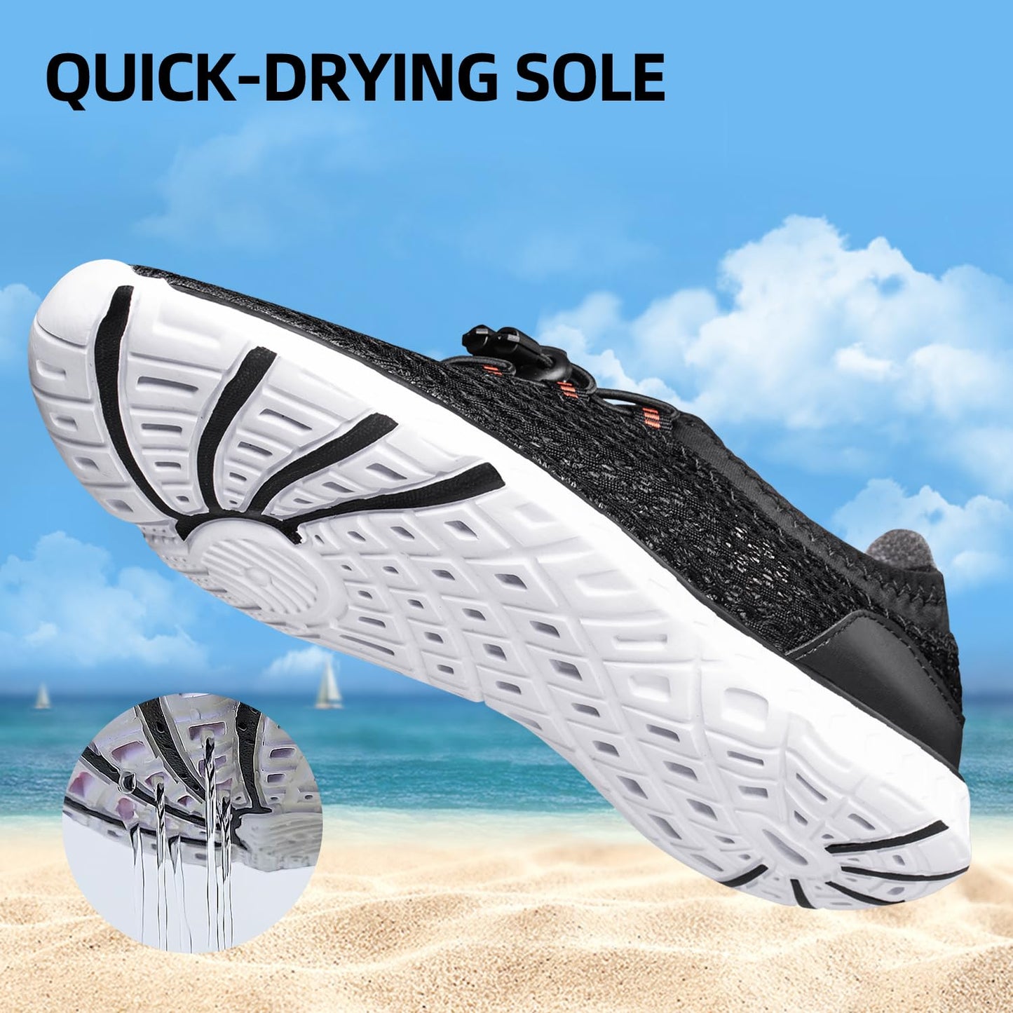 DOUSSPRT Men's Water Shoes Quick Dry for Beach Swim Pool Fishing