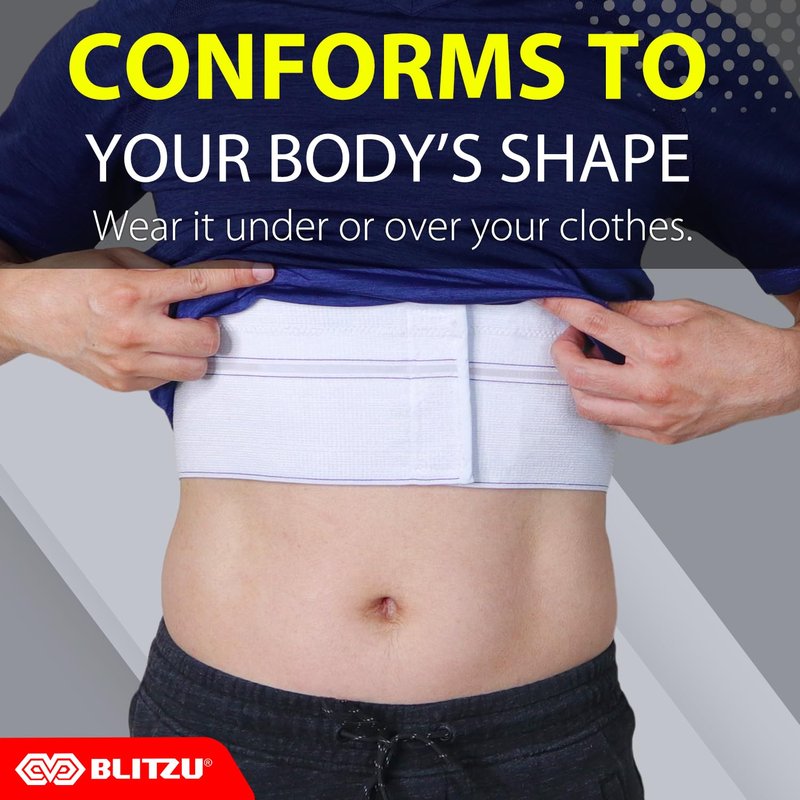 Broken Rib Brace for Women Men, 2 Panel Rib Cage Support Belt for Fractured, Bruised, Cracked, Dislocated Ribs Protection, Pre Post Surgery Recovery, Compression Wrap Binder for Chest, Stomach. Reg.