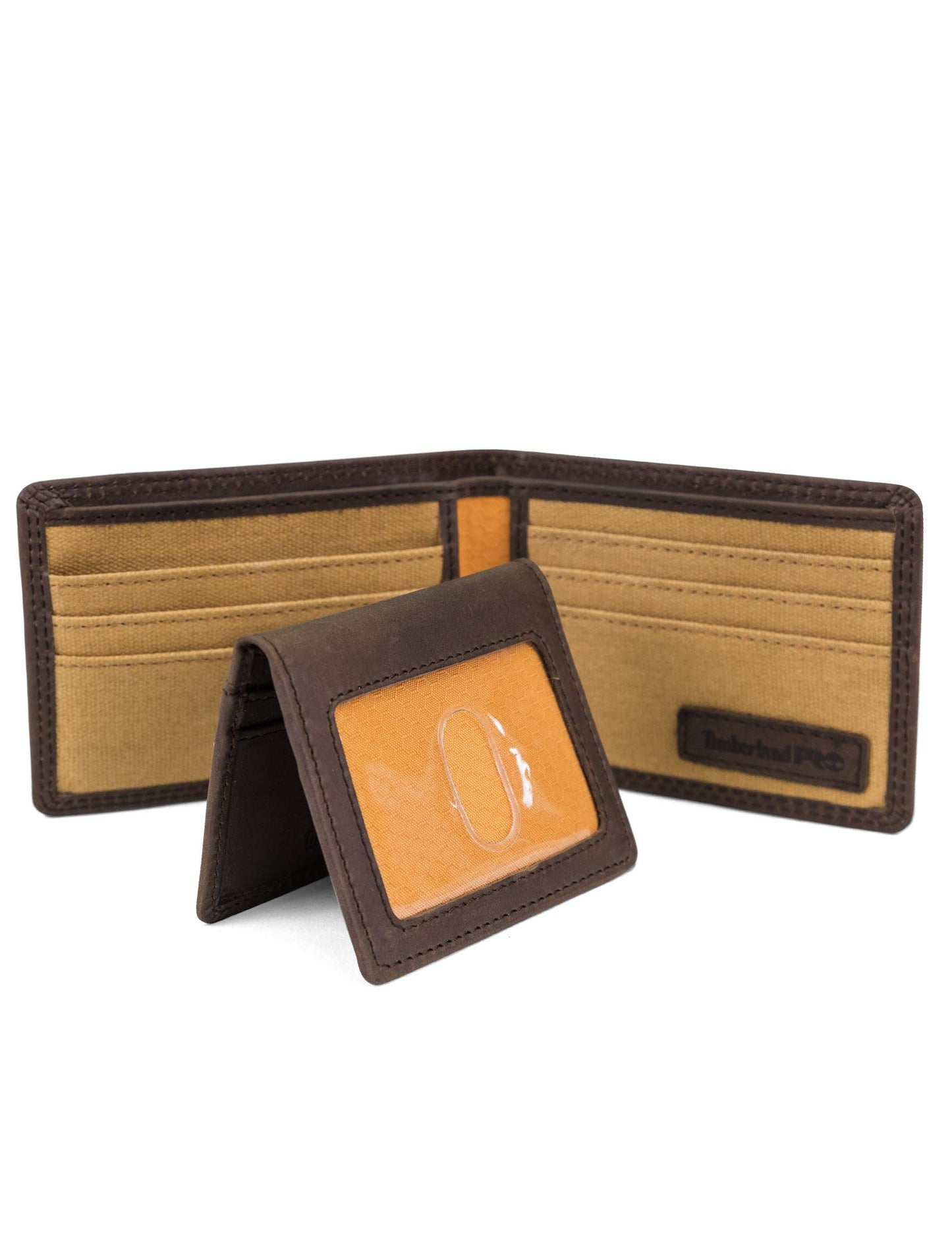 Timberland PRO Men's Slim Leather RFID Bifold Wallet with Back ID Window