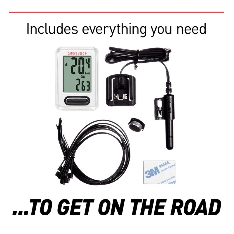CATEYE Velo 9 Bicycle Computer - White