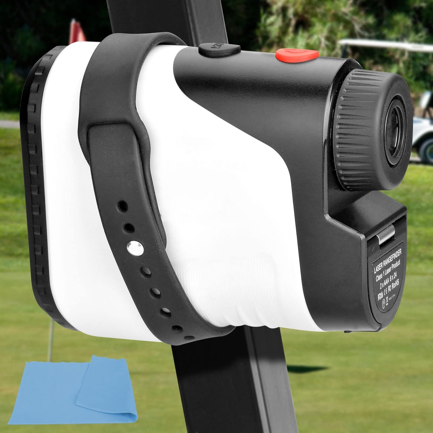 iGuerburn Golf Range Finder Magnetic Strap, Rangefinder Holder Mount Strong Magnet Secure Attract to Golf Cart, Adjustable Silicone Wrap Fits for All Rangefinders
