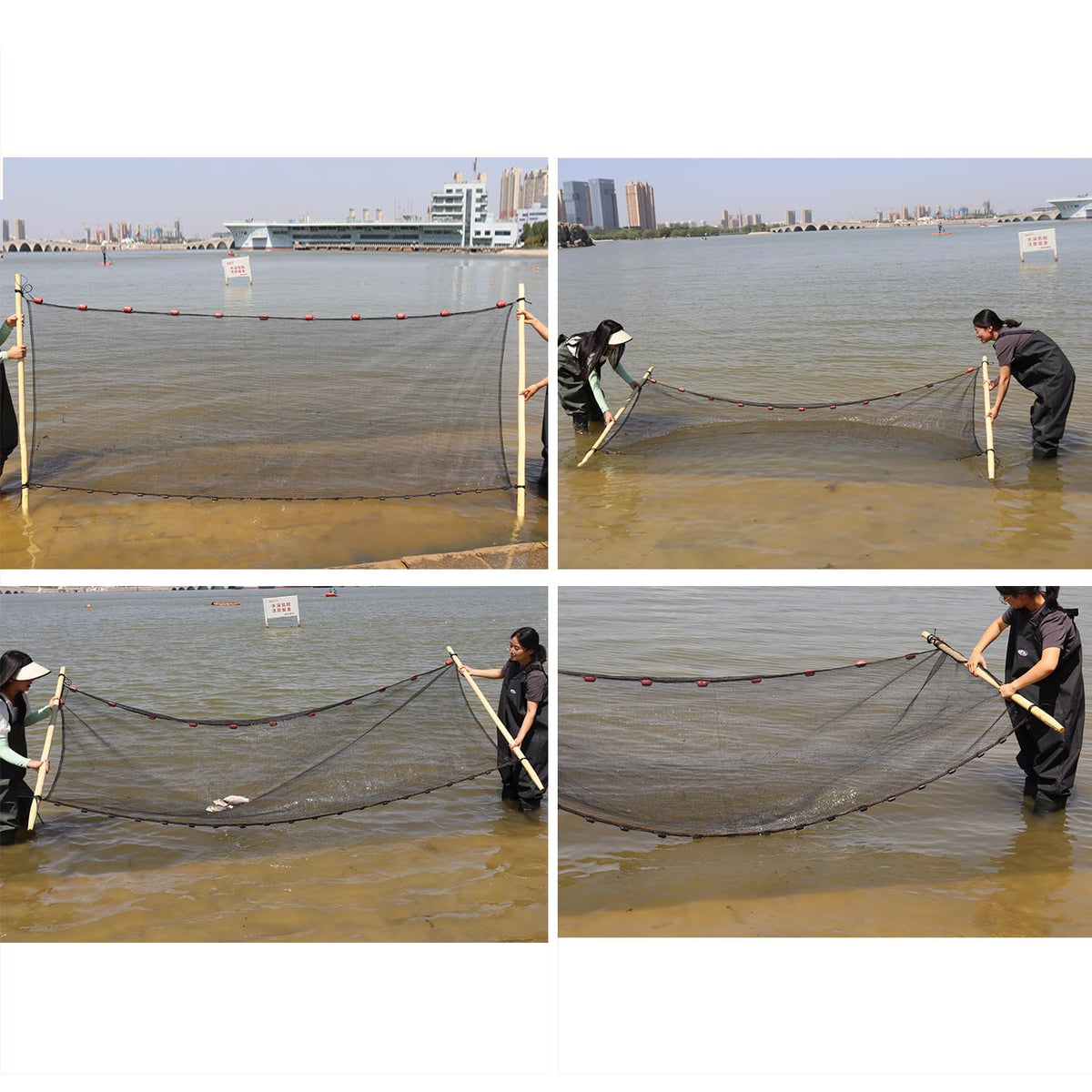 BasicGear Professional Seine Net 4' x 5' | Ultra Strong | Maximizes Catch | Ideal for Both Commercial and Recreational Fishing | Multiple