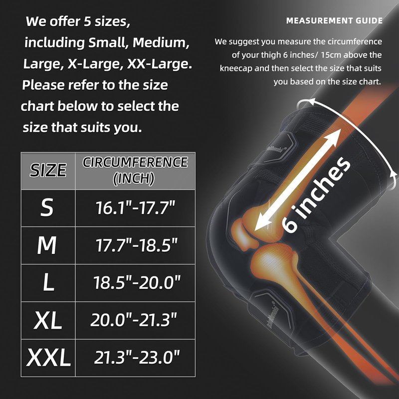 Professional Knee Brace for Men & Women - Hinged Support for Knee Pain, Arthritis, Meniscus Tear, ACL Injury - Breathable, Adjustable, Stabilizing Compression Sleeve for Running, Sports, Workout (Medium)