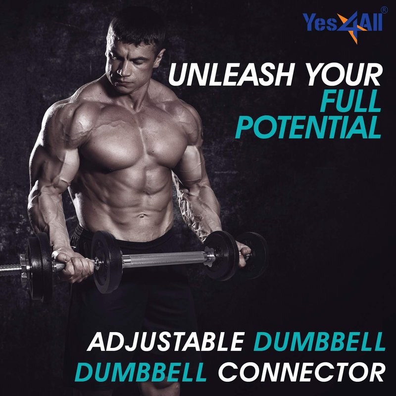 Yes4All Adjustable Dumbbells with Dumbbell Bar Connector – 60 lb Dumbbell Weights (30 lb x 2), Black