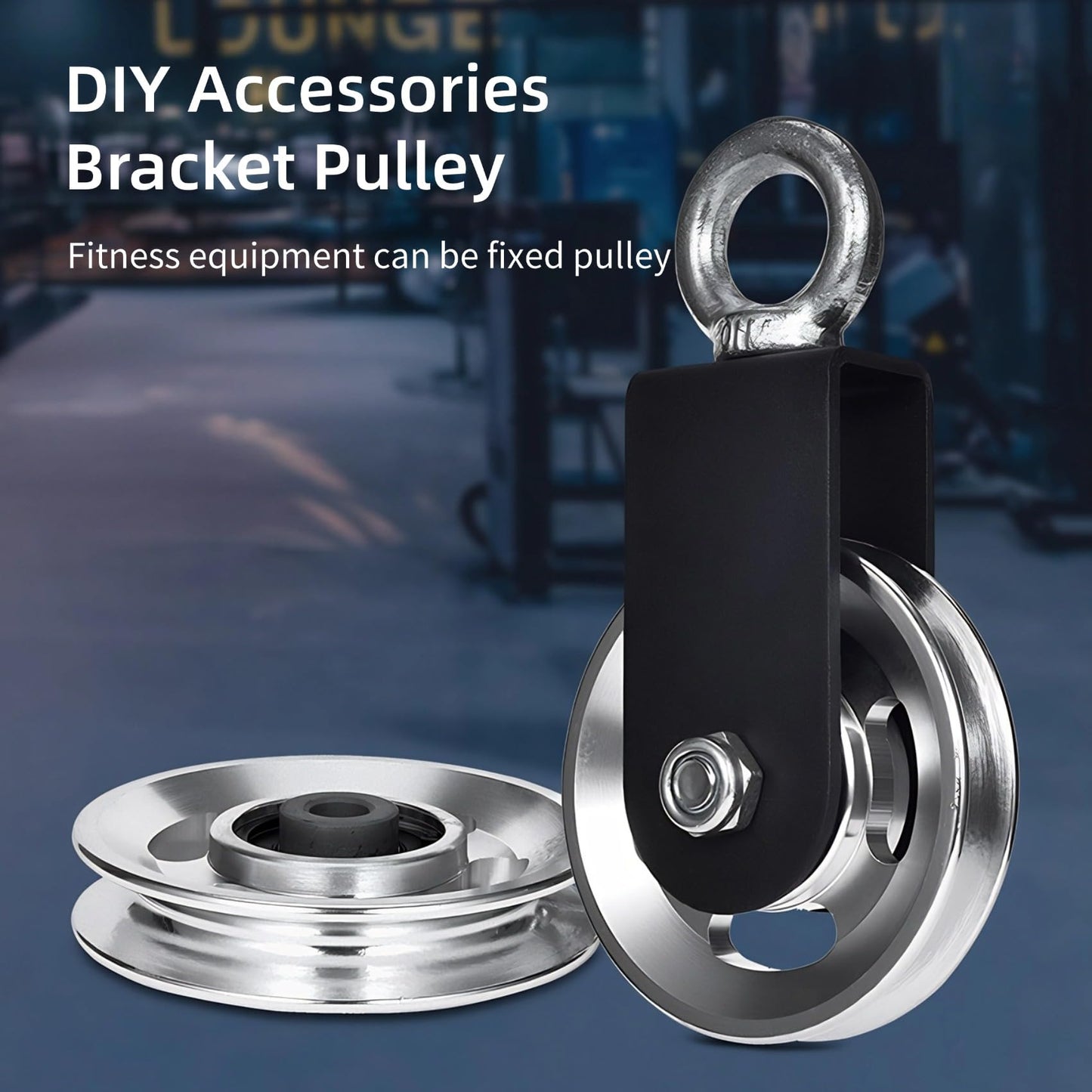 Gueiddi Aluminum Pulley for Home Gym, Load Capacity Sealed Bearing Pulley System, Quiet & Smooth Replacement Gym Pulley Wheel for Cable Machine, LAT Pulldown, Weight Equipment (1, Silver, 114-115mm)