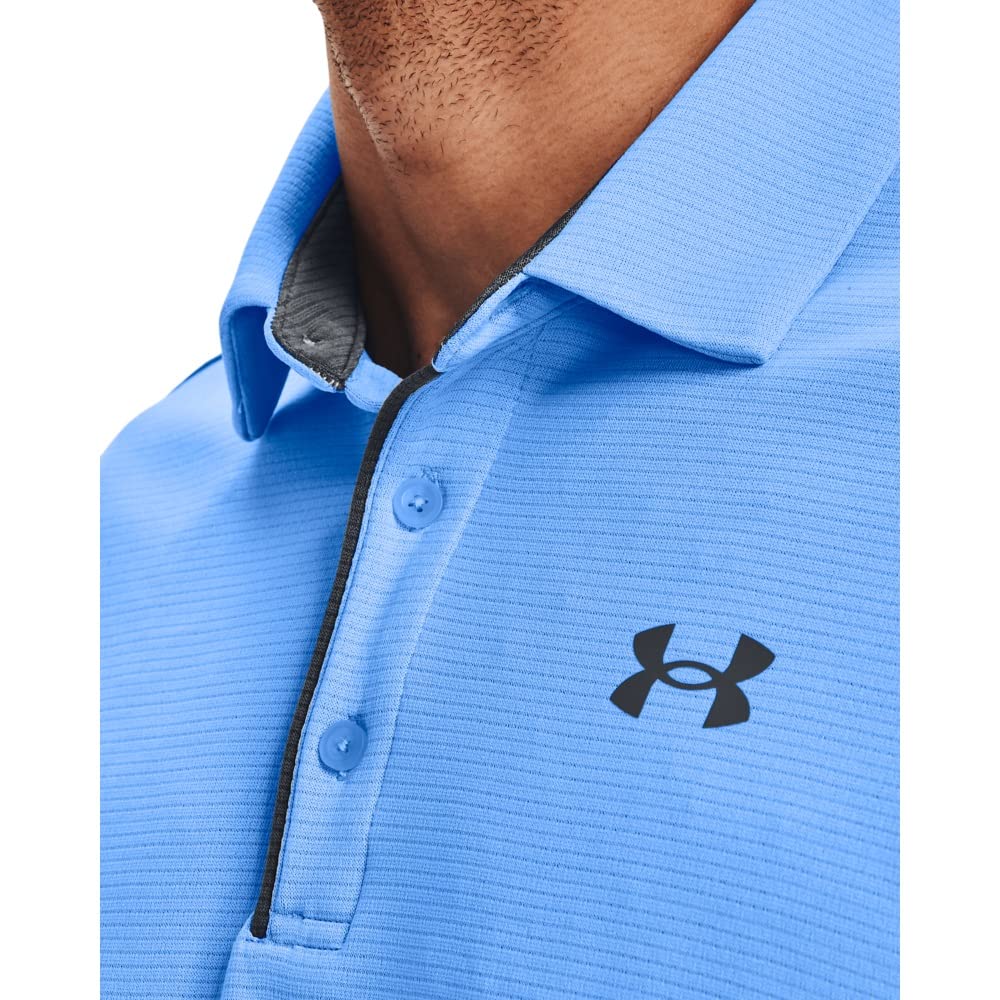 Under Armour Men's Tech Golf Polo, Carolina Blue (475)/Pitch Gray, Medium
