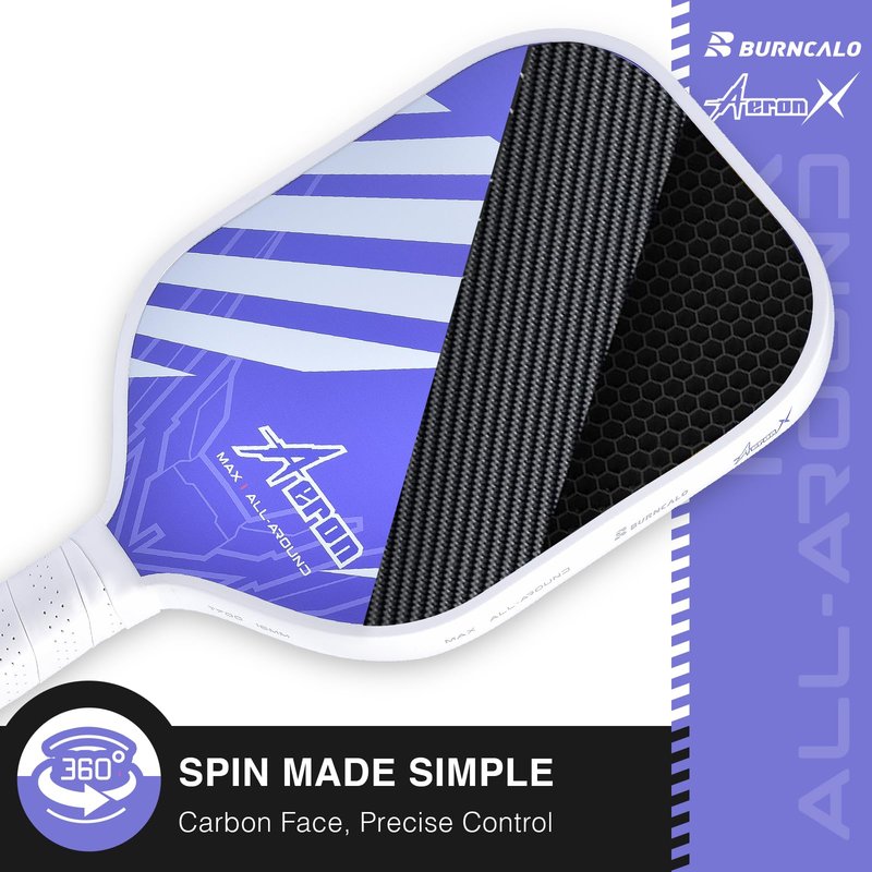 Carbon Fiber Pickleball Paddle – 16mm Poly Core, Lightweight Power Paddle with Textured Surface for Spin & Precision, Designed for Men and Competitive Play (Pink)