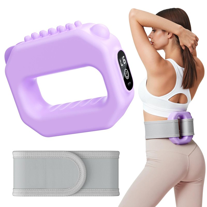 MERACH Vibration Plate for Lymphatic Drainage, Whole Body Workout Equipment for Women, Vibration Plate with Adjustable Strap, 6-Level Vibration to Sculpt & Tone Abs, Thighs & Arms,Weight Loss (Purple)