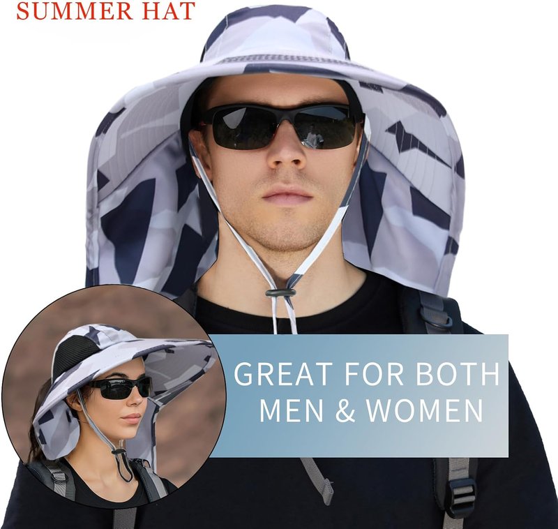 UPF 50+ Sun Hat for Men & Women - Wide Brim UV Protection for Hiking & Fishing