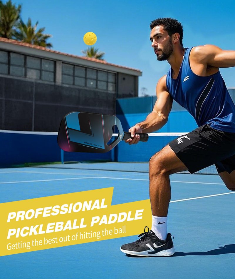 PodiuMax T700 Carbon Fiber Pickleball Paddle with Aero Throat, 13mm Hexa Polymer Core for Power&Control&Spin, Edgeless Pickleball Racket, Lightweight Pickle Ball Paddle for All Players (16" x 7.6")