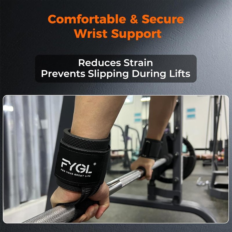 Weight Lifting Straps - Neoprene Padded Wrist Support for Powerlifting & Strength Training | Durable Nylon Grip