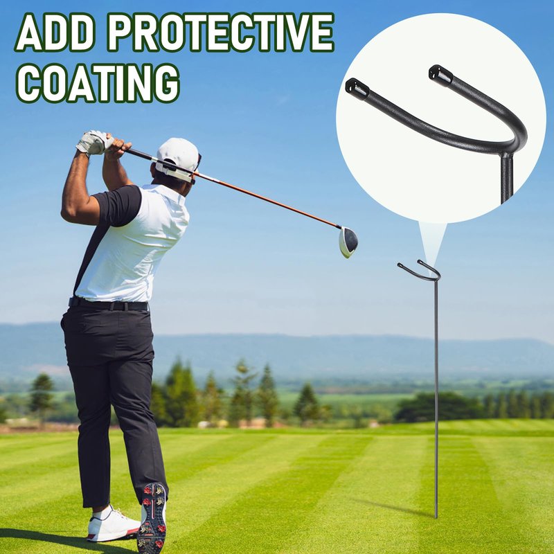 TOBWOLF 2PCS U-Shaped Golf Club Holder, Keeps Your Clubs Clean, Dry & Visible, Detachable Metal Golf Club Stand, Made of Durable Metal, Golf Club Holder Rack, Easy to Carry, Protects Your Clubs Bag