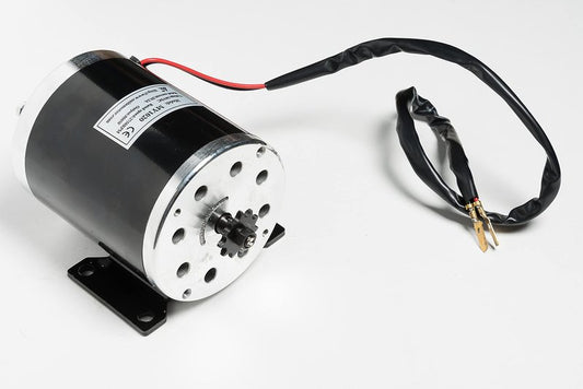 MY1020 800W 36V with Base Electric Motor Volt DC Watt 29.2 Amp for Scooter Bike Go-Kart Mini Bike Replace ZY1020 Reversible w 11 Teeth Sprocket #25 Chain By Alfa Wheels (800W 36V, Bottom Base)