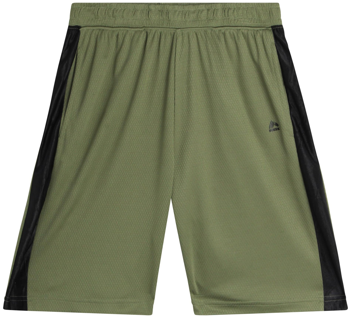 RBX Boys' Active Shorts - Athletic Performance Basketball Shorts (2 Pack), Size 10-12, Olivine Green