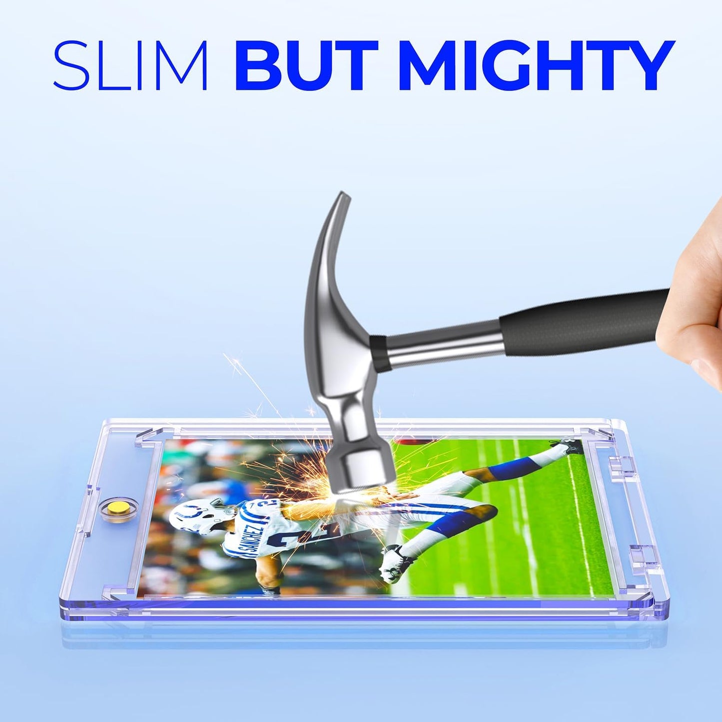 Magnetic Card Holder - 50ct Ultra-Slim One Touch Protectors for Trading & Sports Cards | Hard Plastic Case