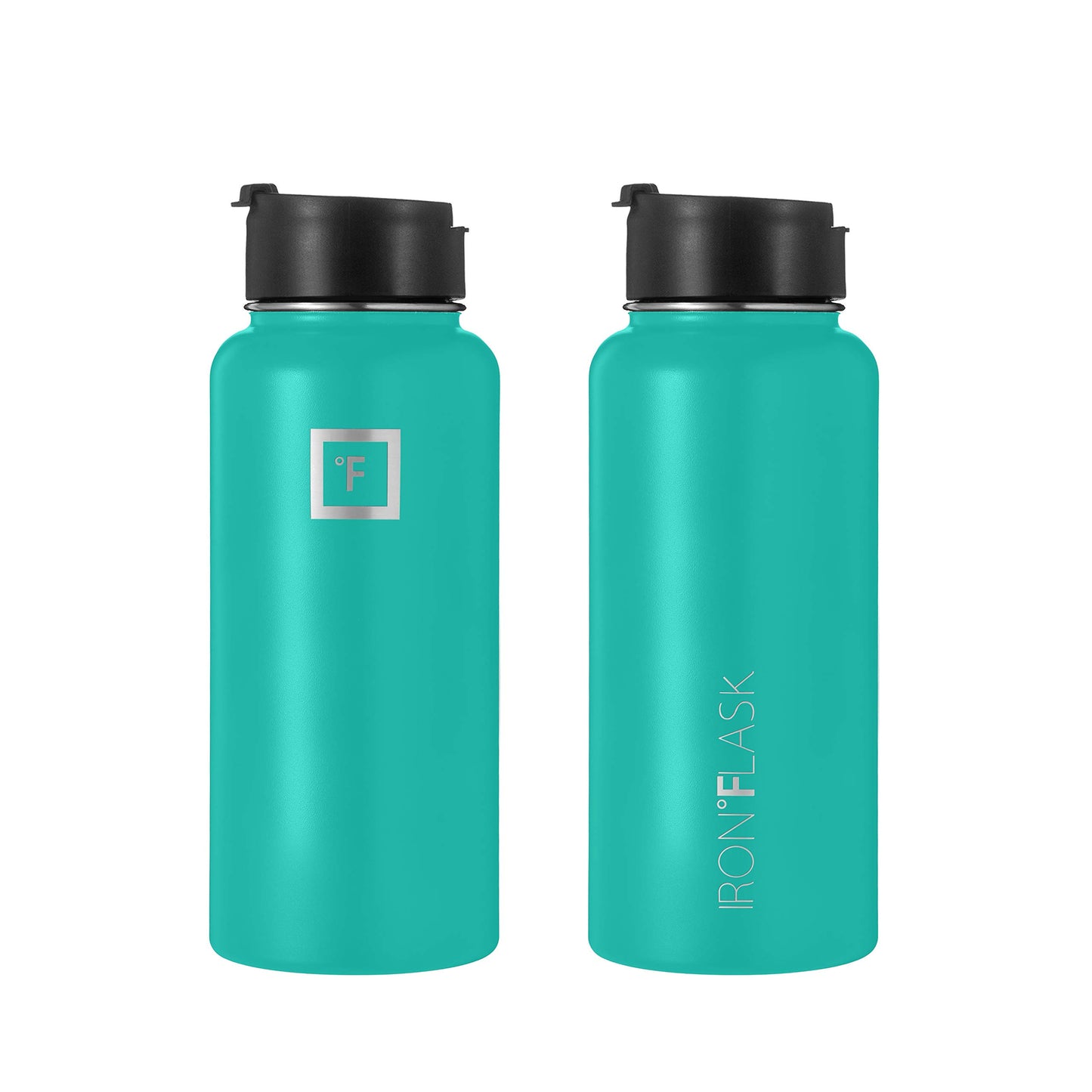 Iron Flask Sports Water Bottle - 32oz, 3 Lids (Straw Lid), Vacuum Insulated Stainless Steel, Simple Modern Double Wall Thermo Mug, Aquamarine