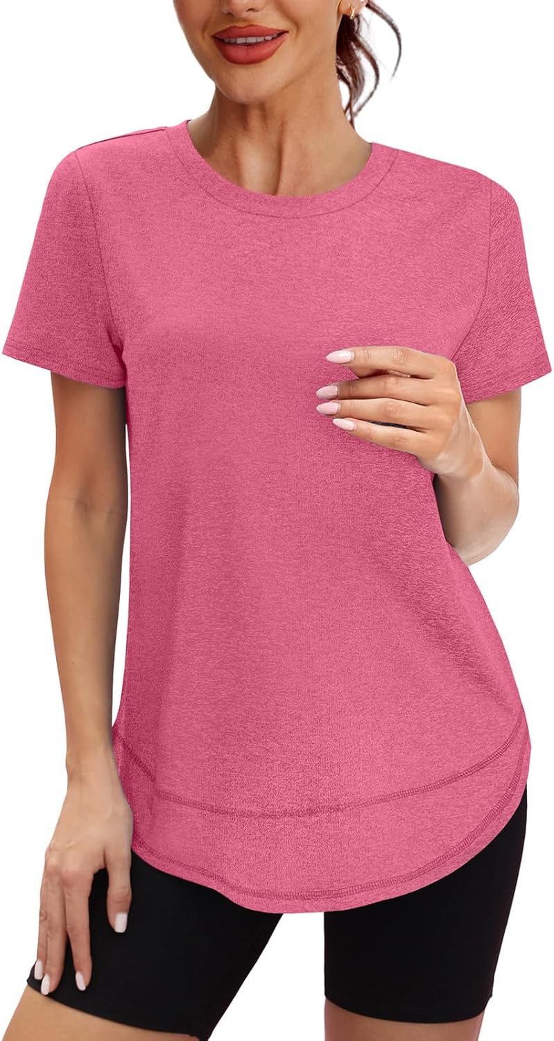 Women’s Workout Tops - Short Sleeve Sun Protection UPF 50+ Quick Dry Shirts | S-3XL