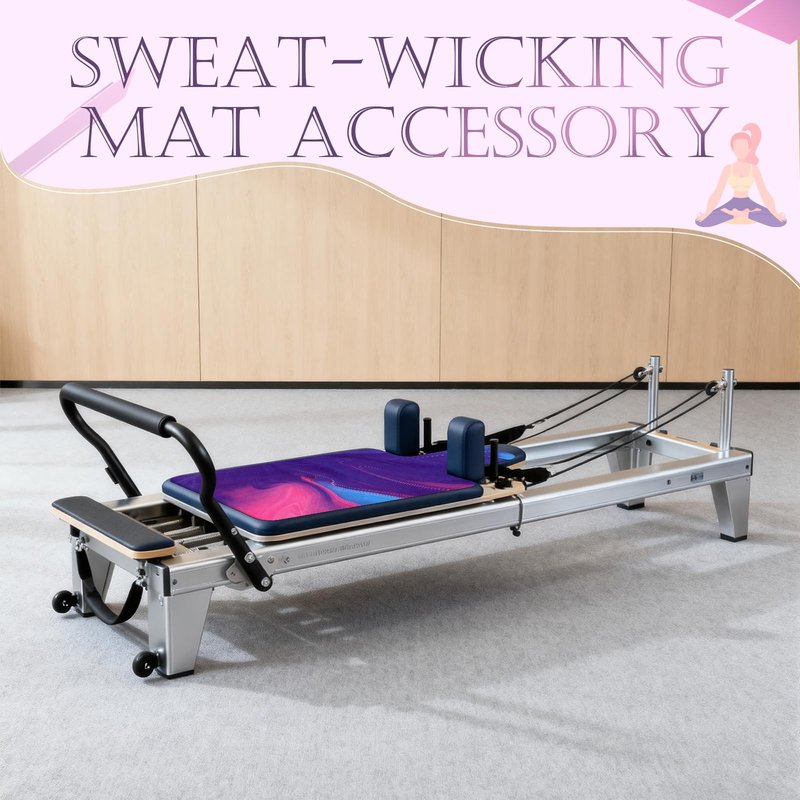 Shyyween 2 Pack Pilates Reformer Mat, Non-Slip Microsuede Cover with Headrest Cutout, Natural Rubber Backing, Sweat-Wicking, 38"×22", Fits Most Reformers, Pink & Purple