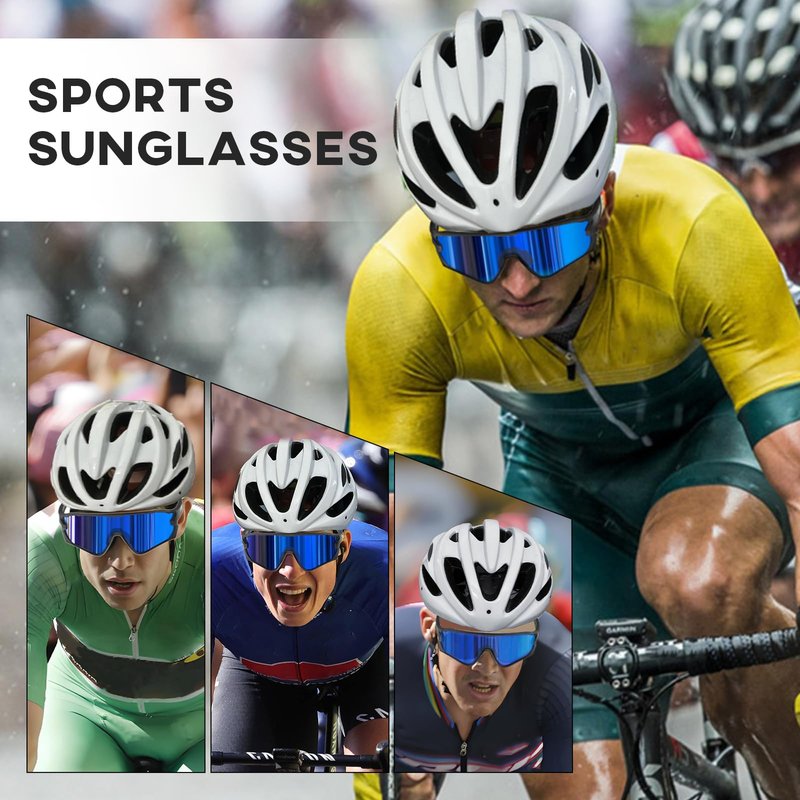 GlaRid Cycling Glasses, Anti-Glare Polarized Running Sunglasses for Women/Men With Sunglasses Case, UV400 Protection, Sports Sunglasses with Non-Slip Temple for Running, Softball, Biking, Fishing
