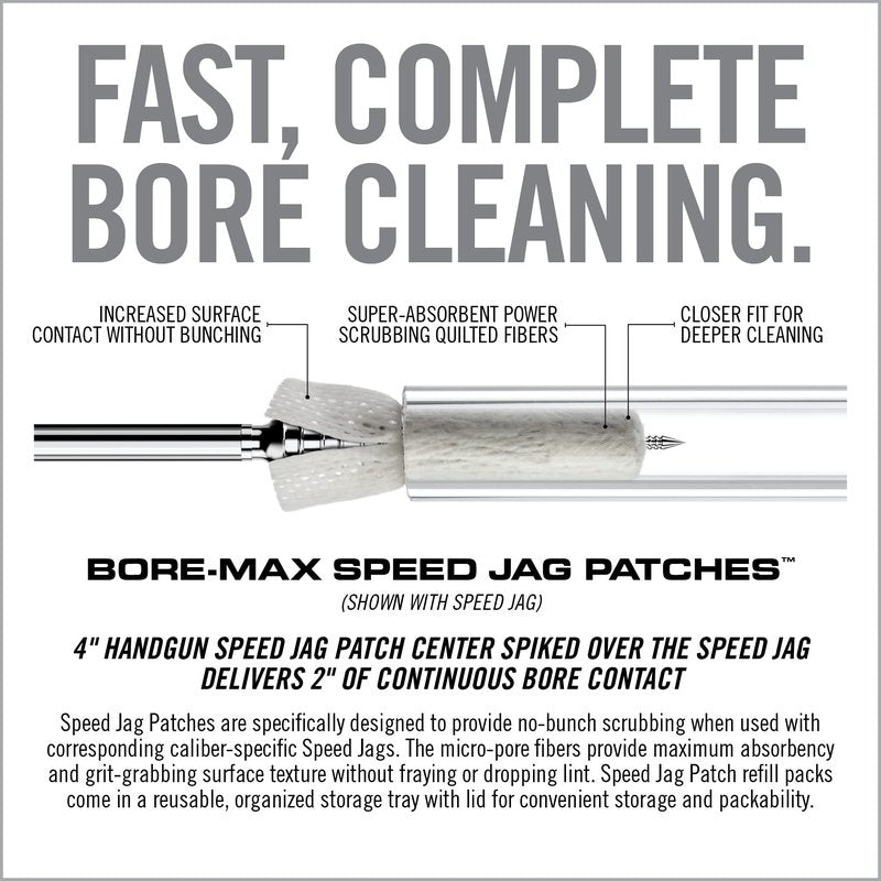 Real Avid Bore-Max Speed Patches Refill Pack, Gun Cleaning Supplies, Pistol/Rifle Cleaning Patches, 250-Count (Handgun .22cal (4")),White