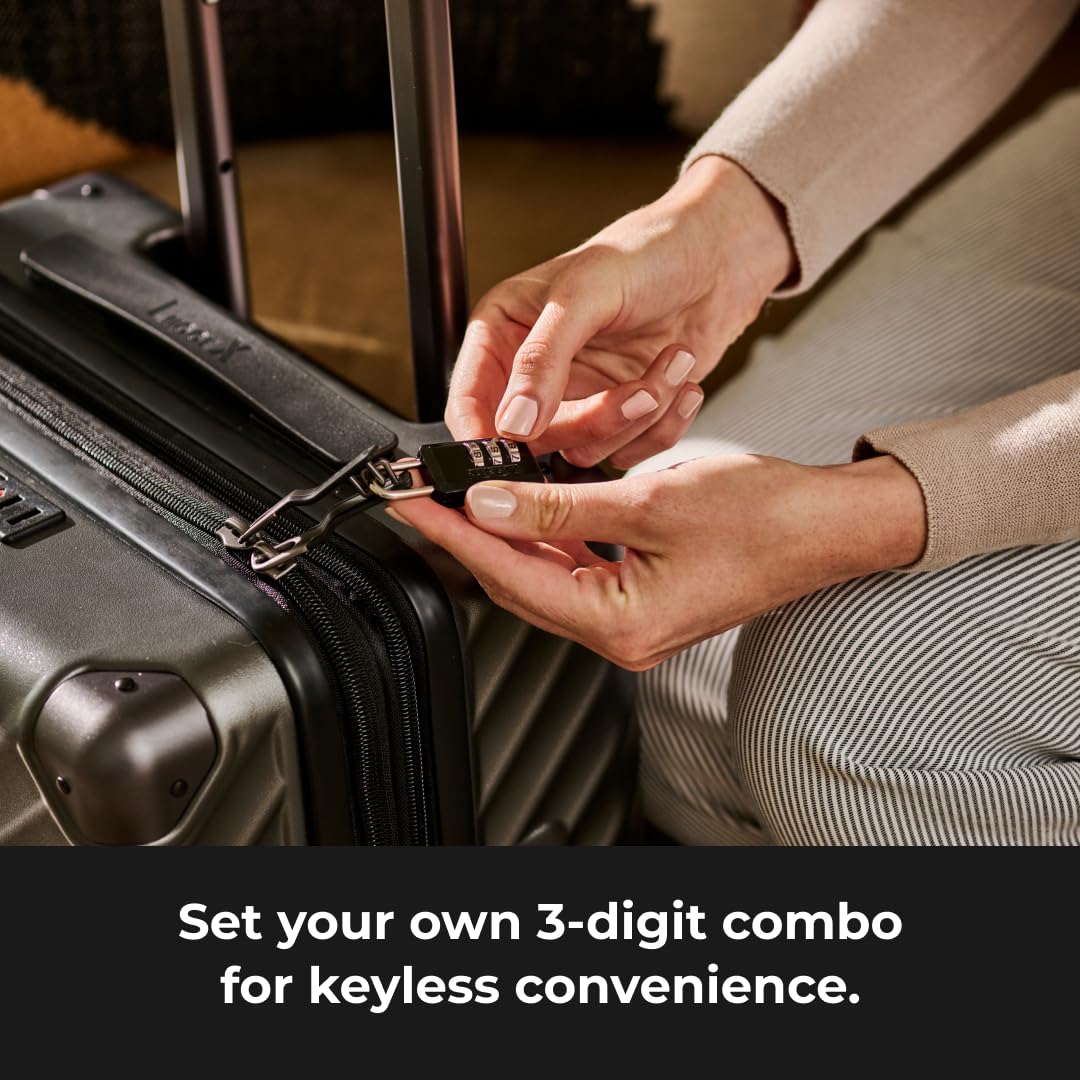 Master Lock Black Combination Padlock, Indoor Gym Locker Lock with Customizable 3-Digit Code for Luggage, Backpacks, Cabinets, 647BLKEC