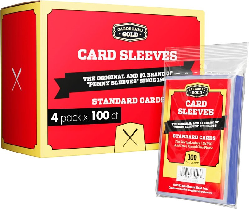 Gold Penny Sleeves for Trading Cards - Durable 400 Count Card Protectors | Crystal-Clear, Standard Size 2-5/8” x 3-5/8”
